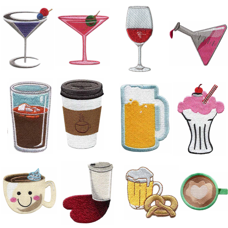 Cup & Drink Themed Iron-on Emb - Wine Beer Hat recension och pris