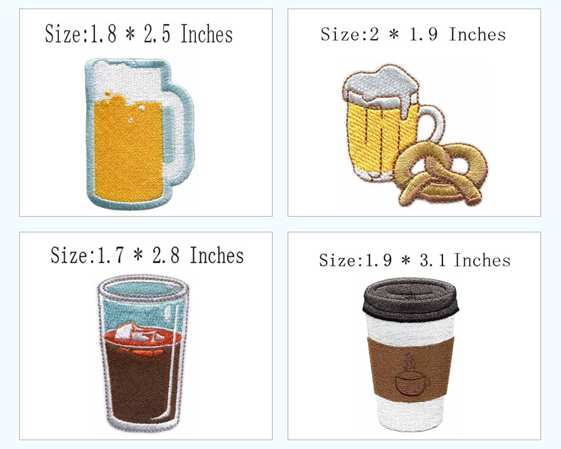 Cup & Drink Themed Iron-on Emb - Wine Beer Hat recension och pris