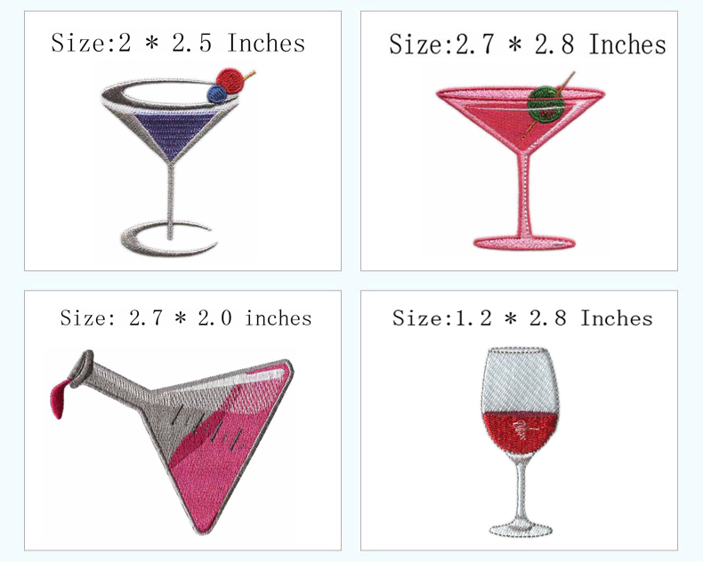 Cup & Drink Themed Iron-on Emb - Wine Beer Hat recension och pris