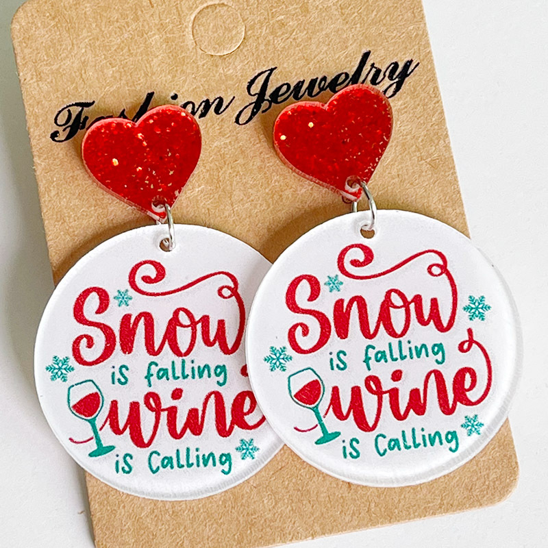 New Christmas Earrings Christm - Wine Beer Hat recension och pris