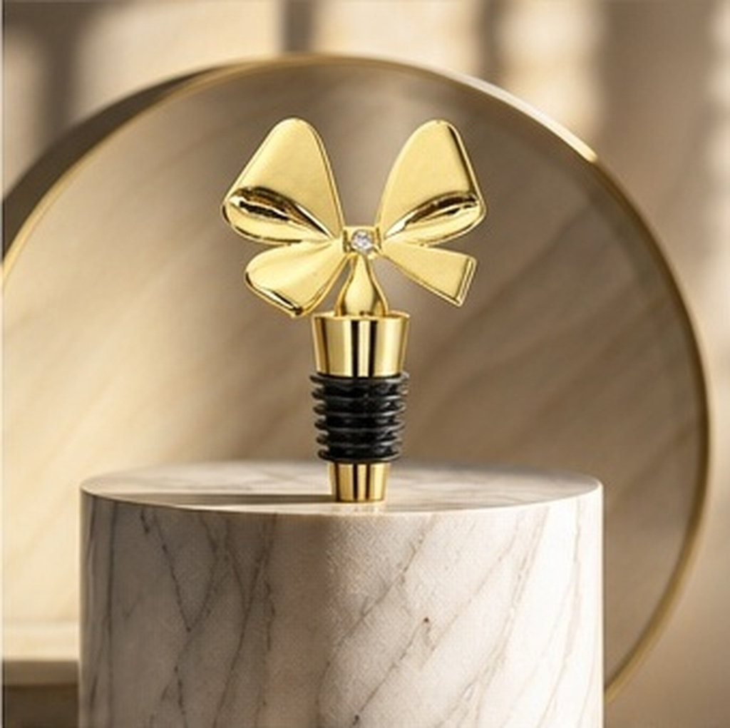 Gold Bowknot Wine Stopper Sili - Whisky Beer And Wine recension och pris