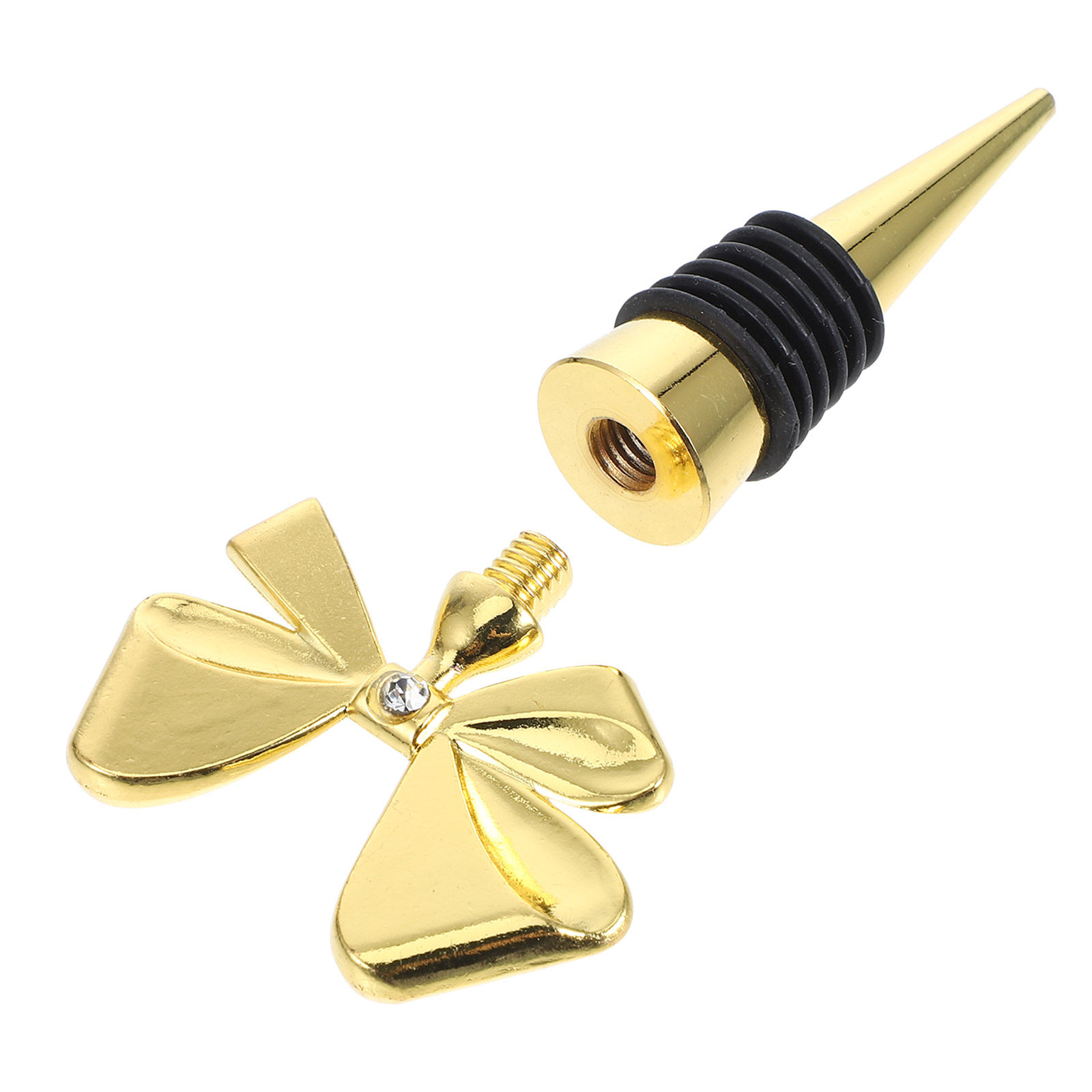 Gold Bowknot Wine Stopper Sili - Whisky Beer And Wine recension och pris